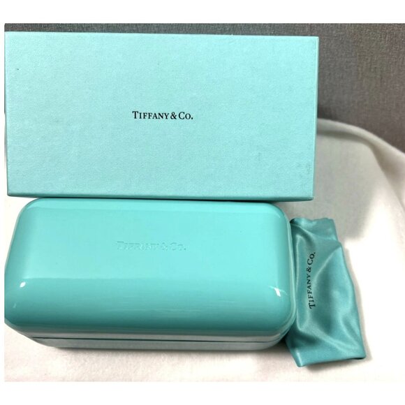 Tiffany & Co. Eyeglasses TF2167 8001 Black Blue 54mm Cat Eye Frame Italy Case - Picture 2 of 8